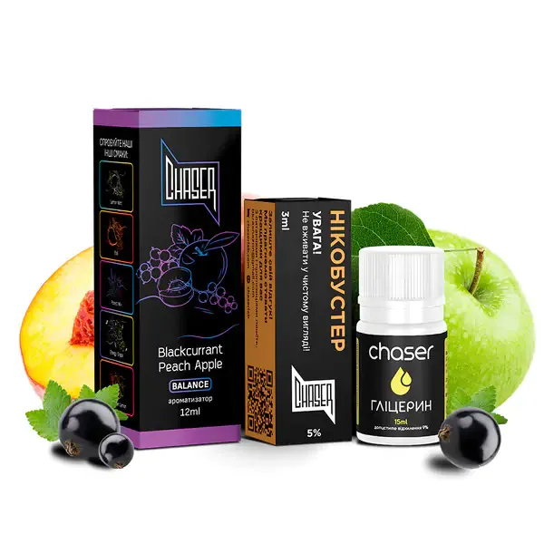 Набор Chaser Black Blackcurrant Peach Apple 30 ml