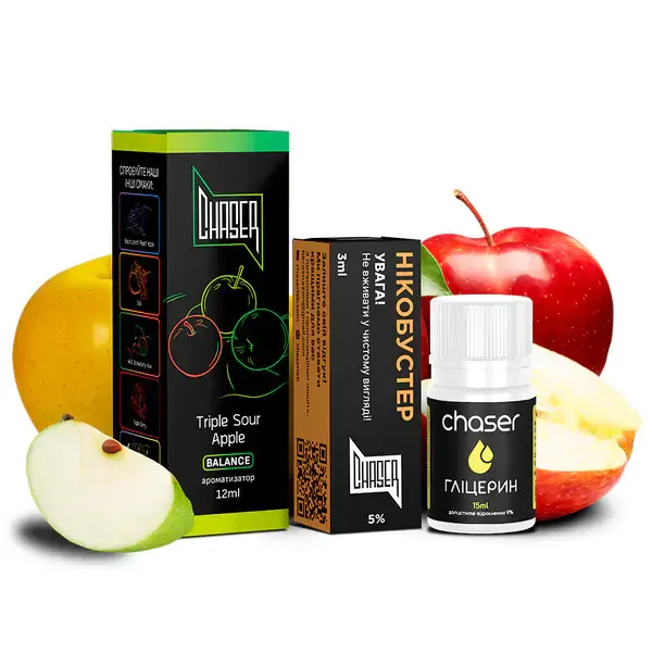 Набор Chaser Black Triple Sour Apple 30 ml